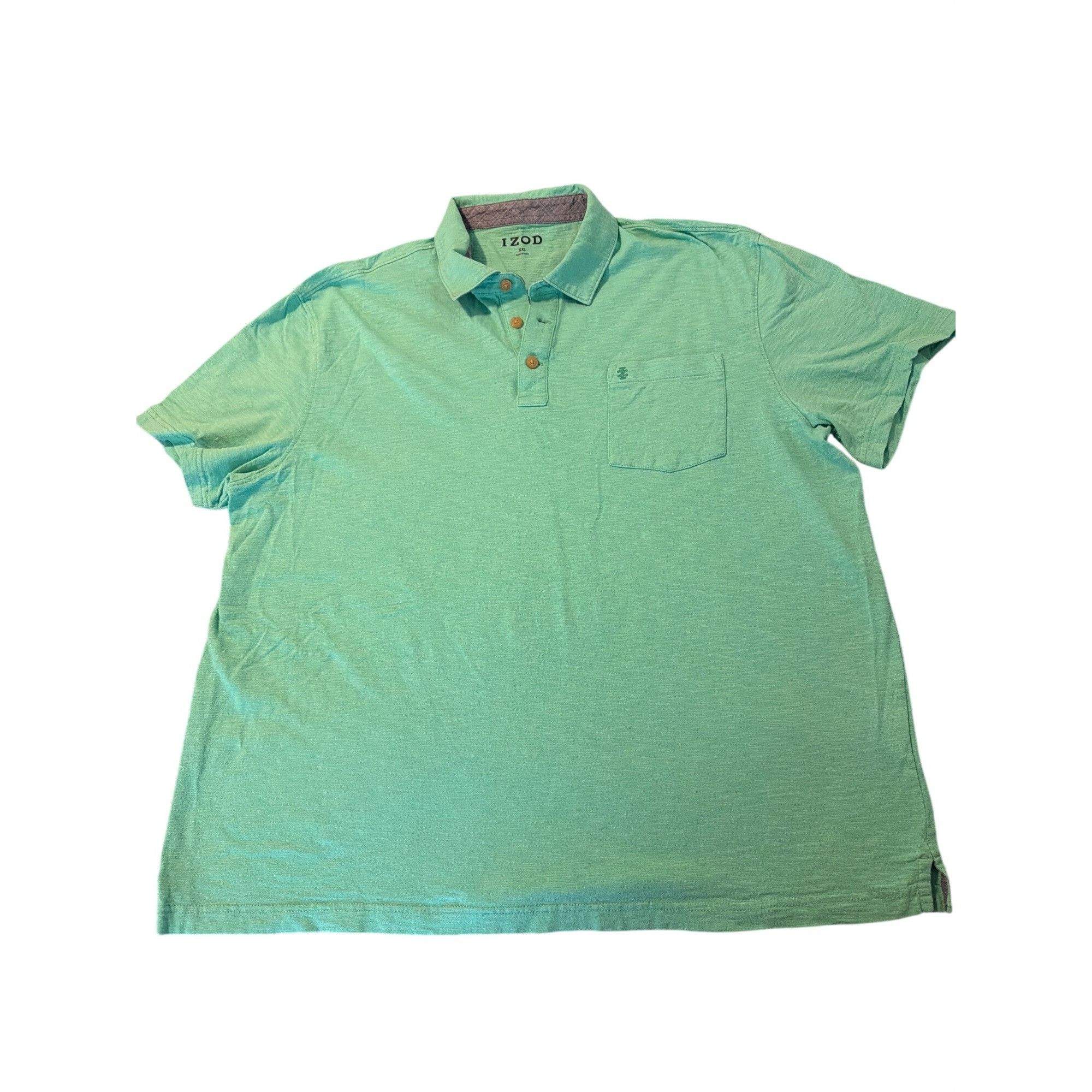 Izod IZOD Green Polo Shirt Pocket Short Sleeve Casual 3 Button 10 Size US XXL / EU 58 / 5 - 1 Thumbnail