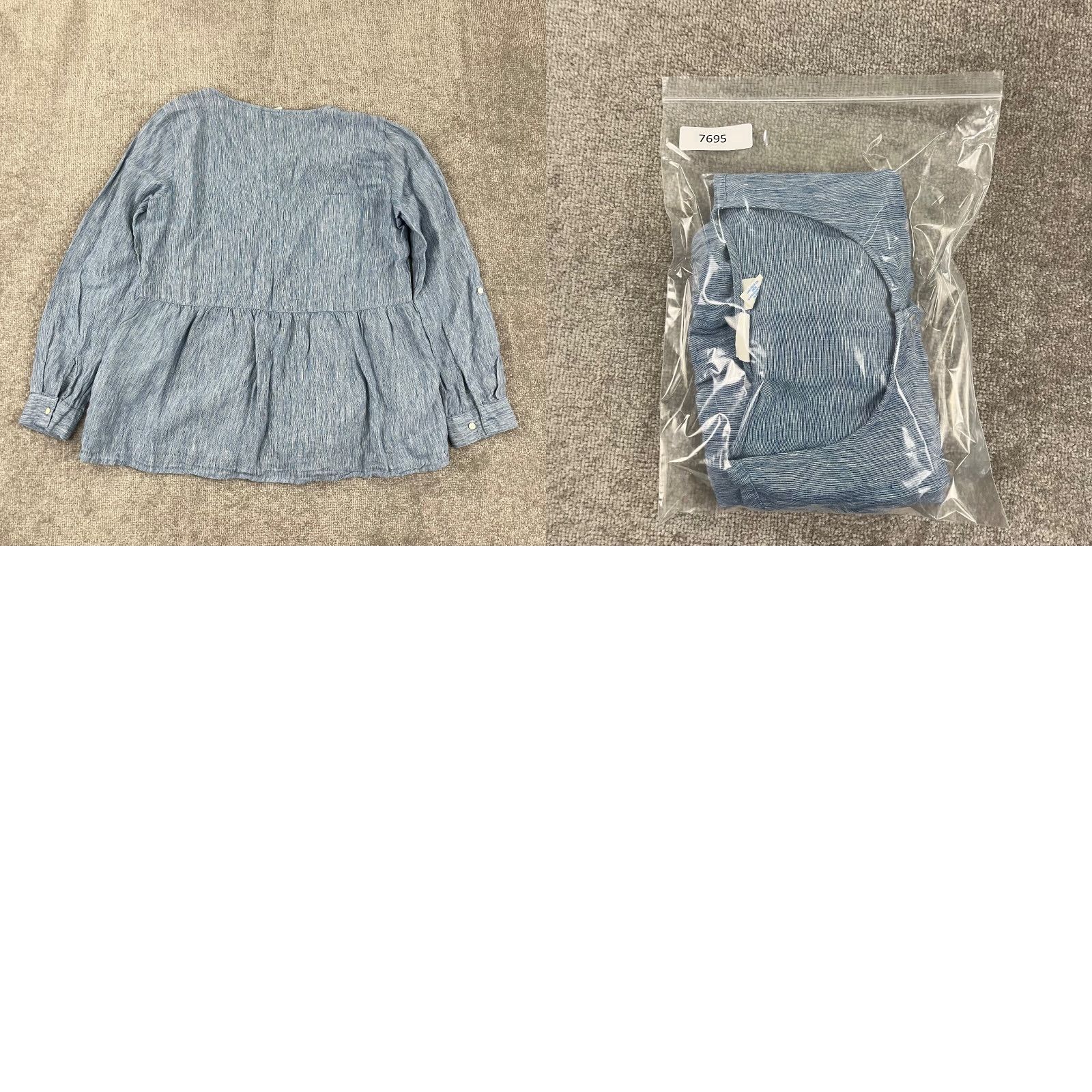 Vintage VINTAGE Sigrid Olsen Blouse Womens Small Blue Linen Peplum Long Sleeve Casual Office Wear Size S / US 4 / IT 40 - 8 Thumbnail