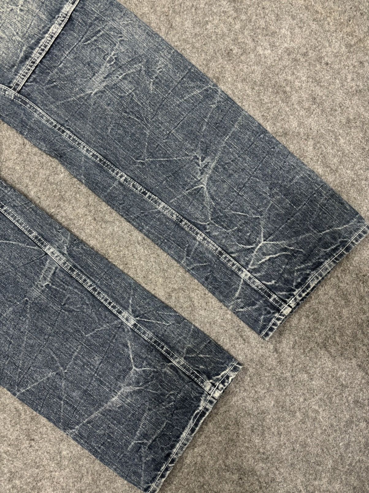 Japanese Brand 💥Double Waist💥Dominate Zipper Twisted Fades Denim F649 Size US 33 - 19 Thumbnail
