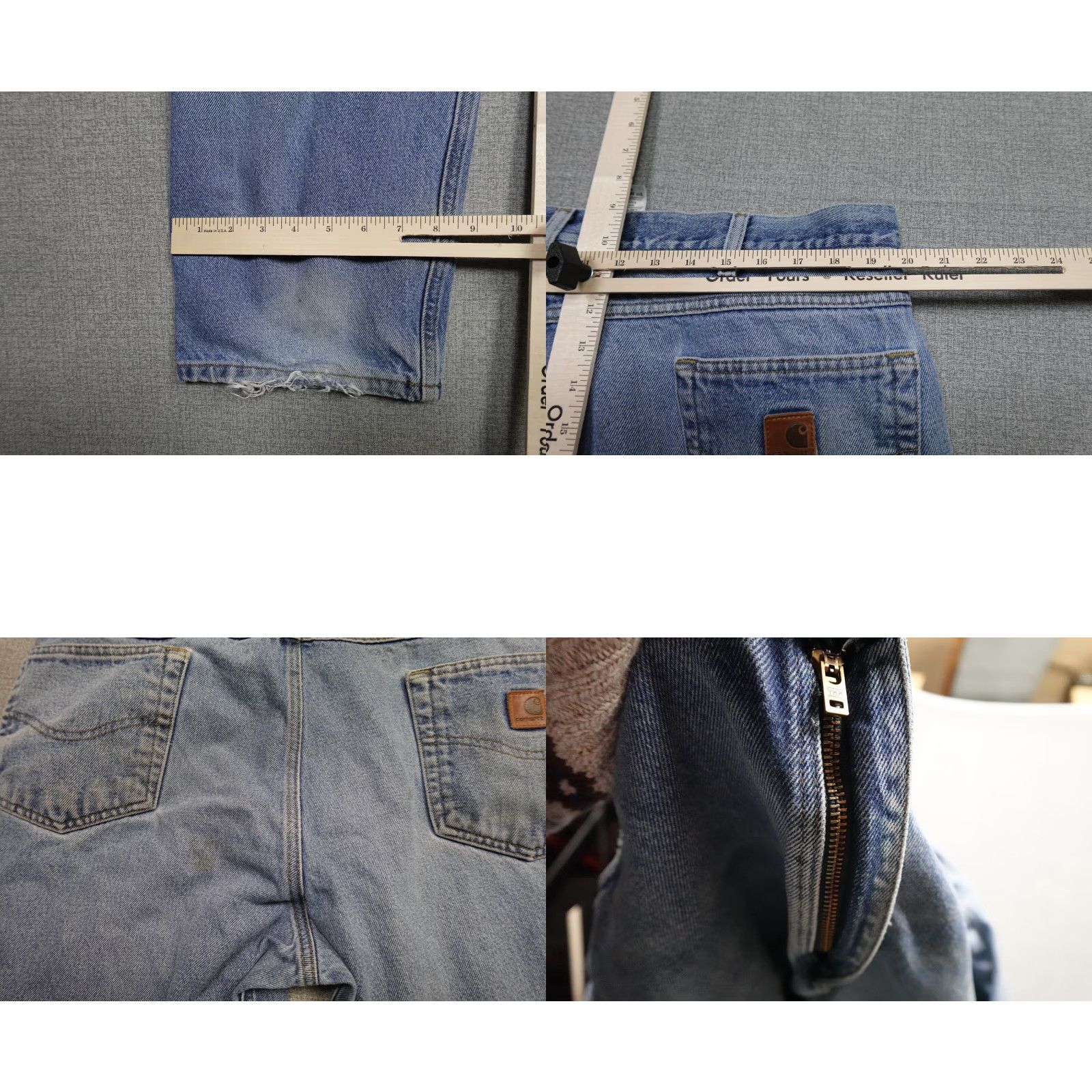 Carhartt Carhartt Jeans Mens 40x30 Blue Relaxed Fit Regular Fit Light Wash Denim Straight 5-Pocket USA B17 DST Men’s Jeans Size US 40 / EU 56 - 8 Thumbnail