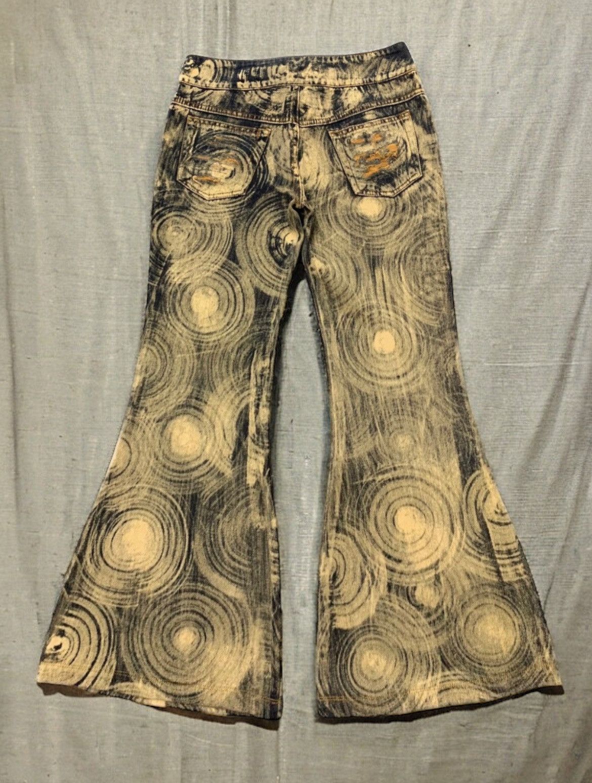 Japanese Brand × Tornado Mart HuaDi Japan Abstracts Circle Mud Rust Flared Denim Pants Size US 29 - 2 Thumbnail