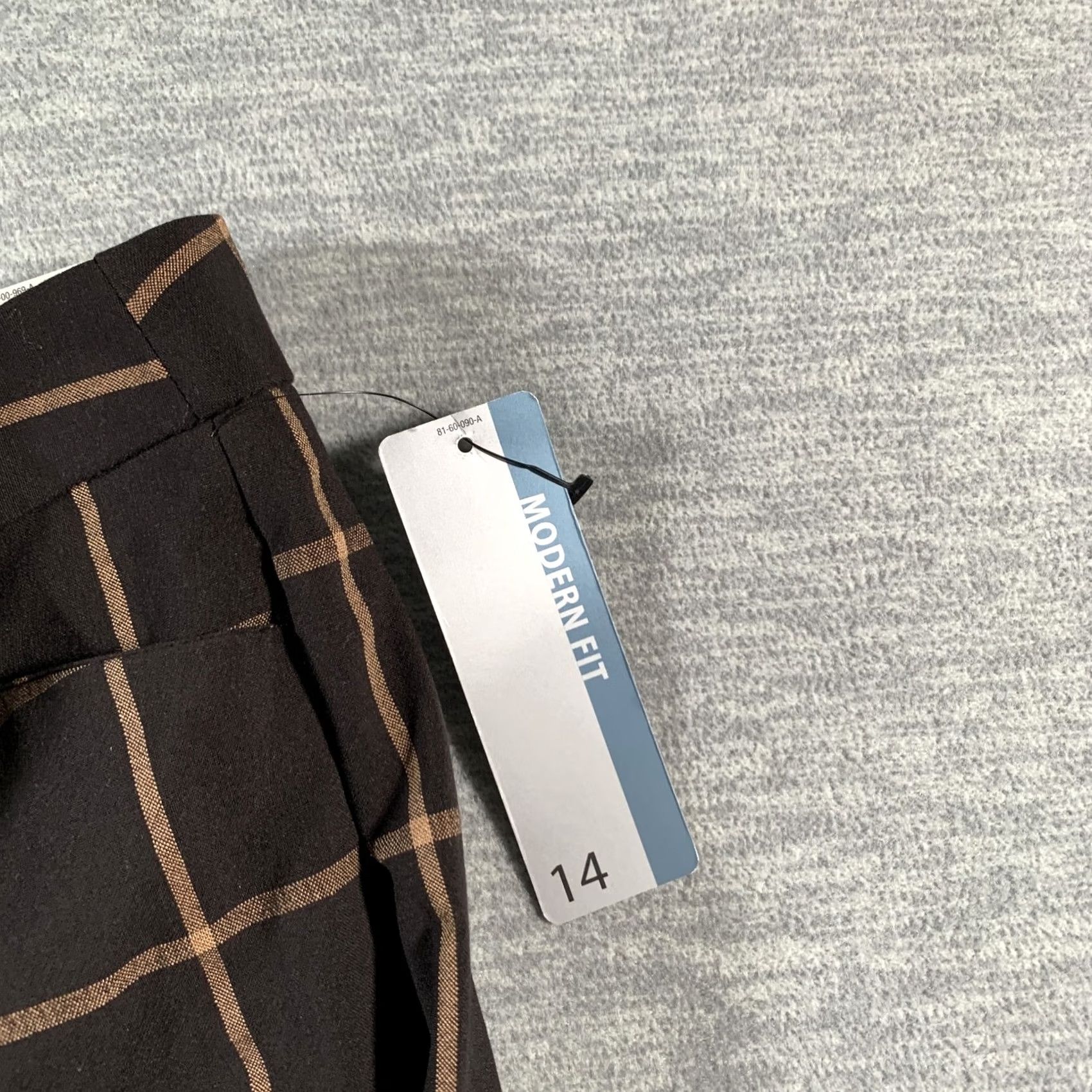 Worthington Worthington Womens Pants 14 Black Tan Windowpane Plaid Modern Fit Stretch Career Size 36" / US 14 / IT 50 - 5 Thumbnail