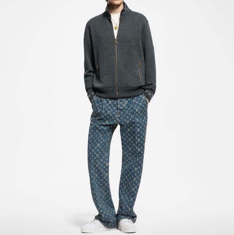 Louis Vuitton Louis Vuitton Blue Monogram Side Stripe Jeans Size US 31 - 1 Thumbnail