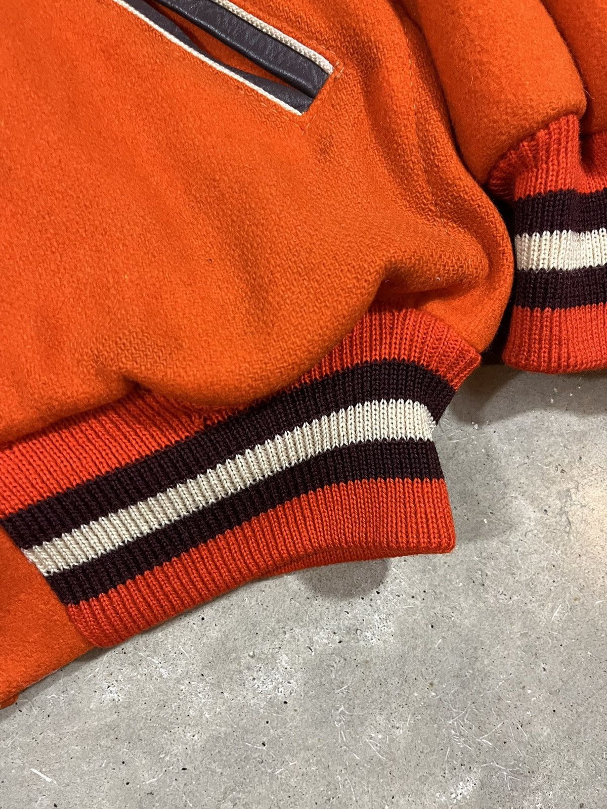 Vintage Vintage 50s Orange Wool Varsity Jacket Size US M / EU 48-50 / 2 - 8 Thumbnail