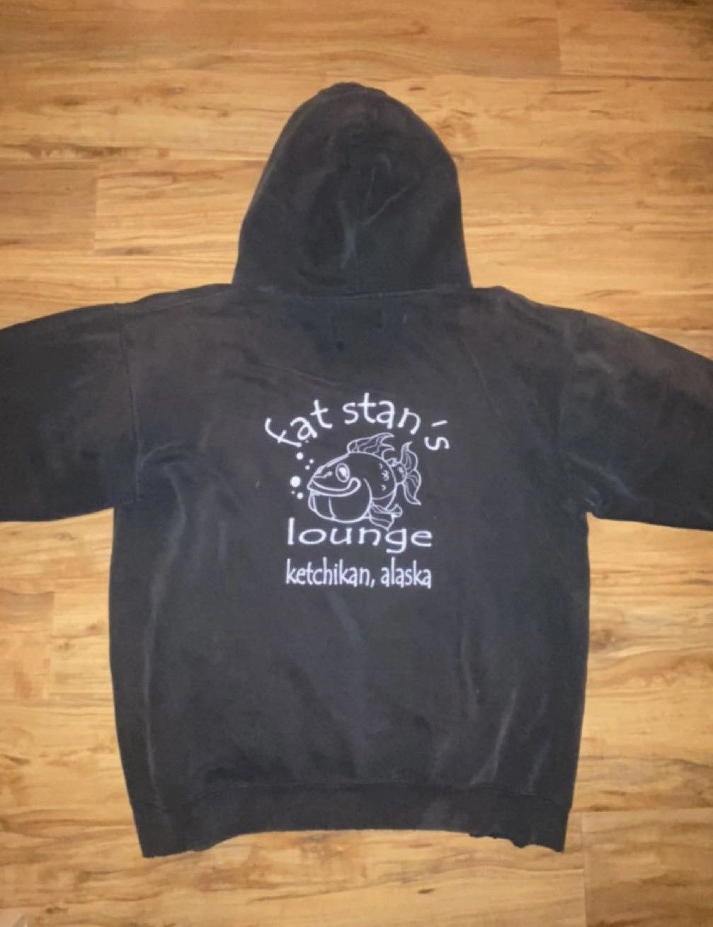 Thrashed faded black hoodie