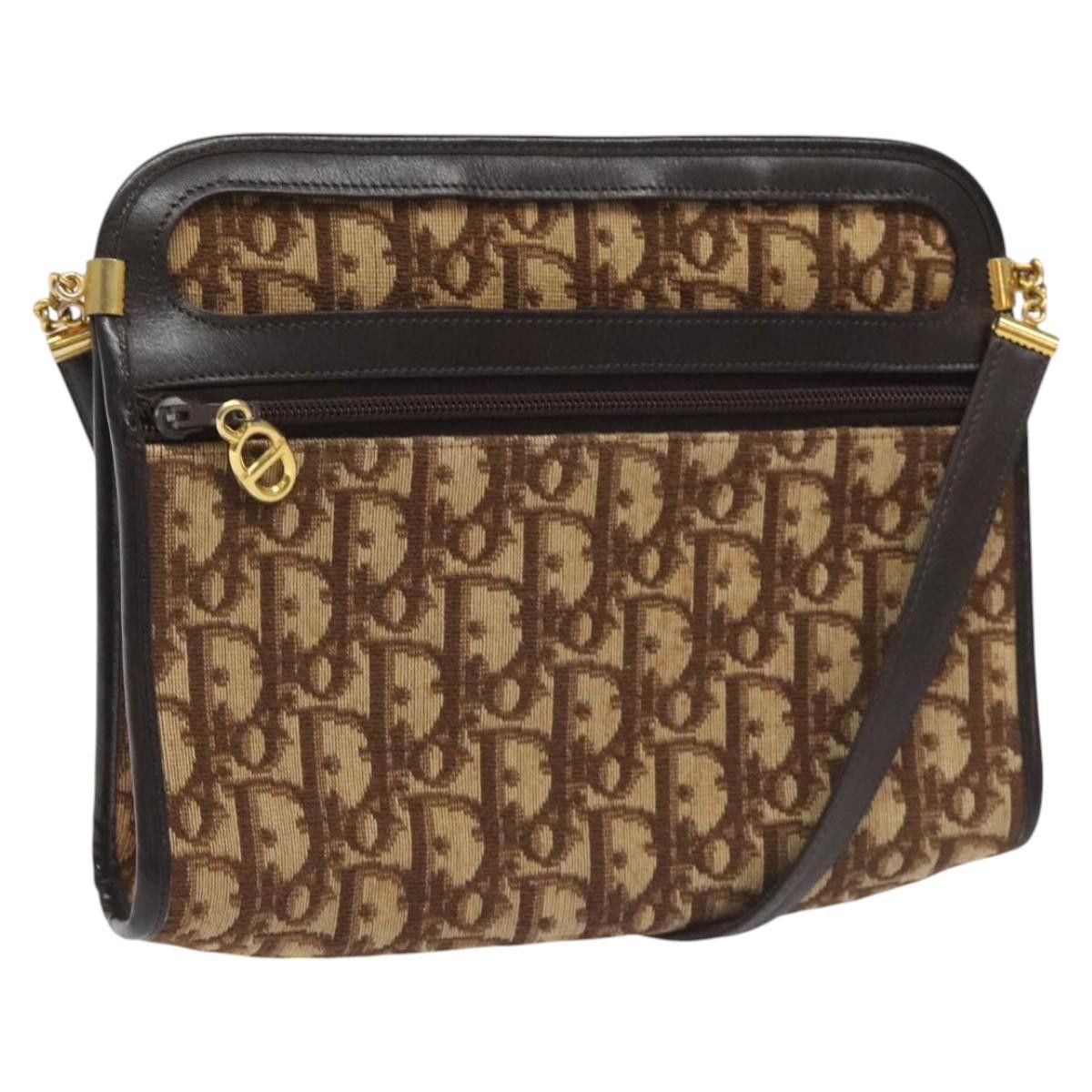 DIOR Trotter Canvas Shoulder Bag Beige