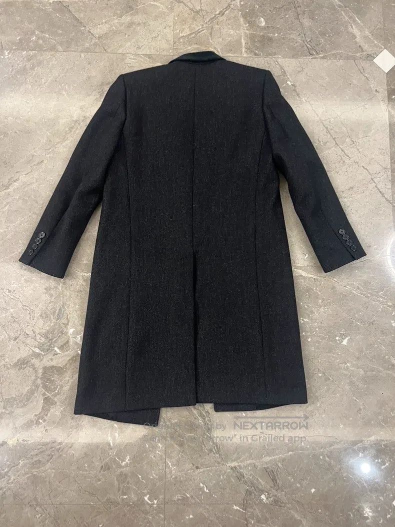 Saint Laurent Paris Saint Laurent Paris Dark Gray Wool and Cashmere Velvet Col Size US M / EU 48-50 / 2 - 2 Thumbnail