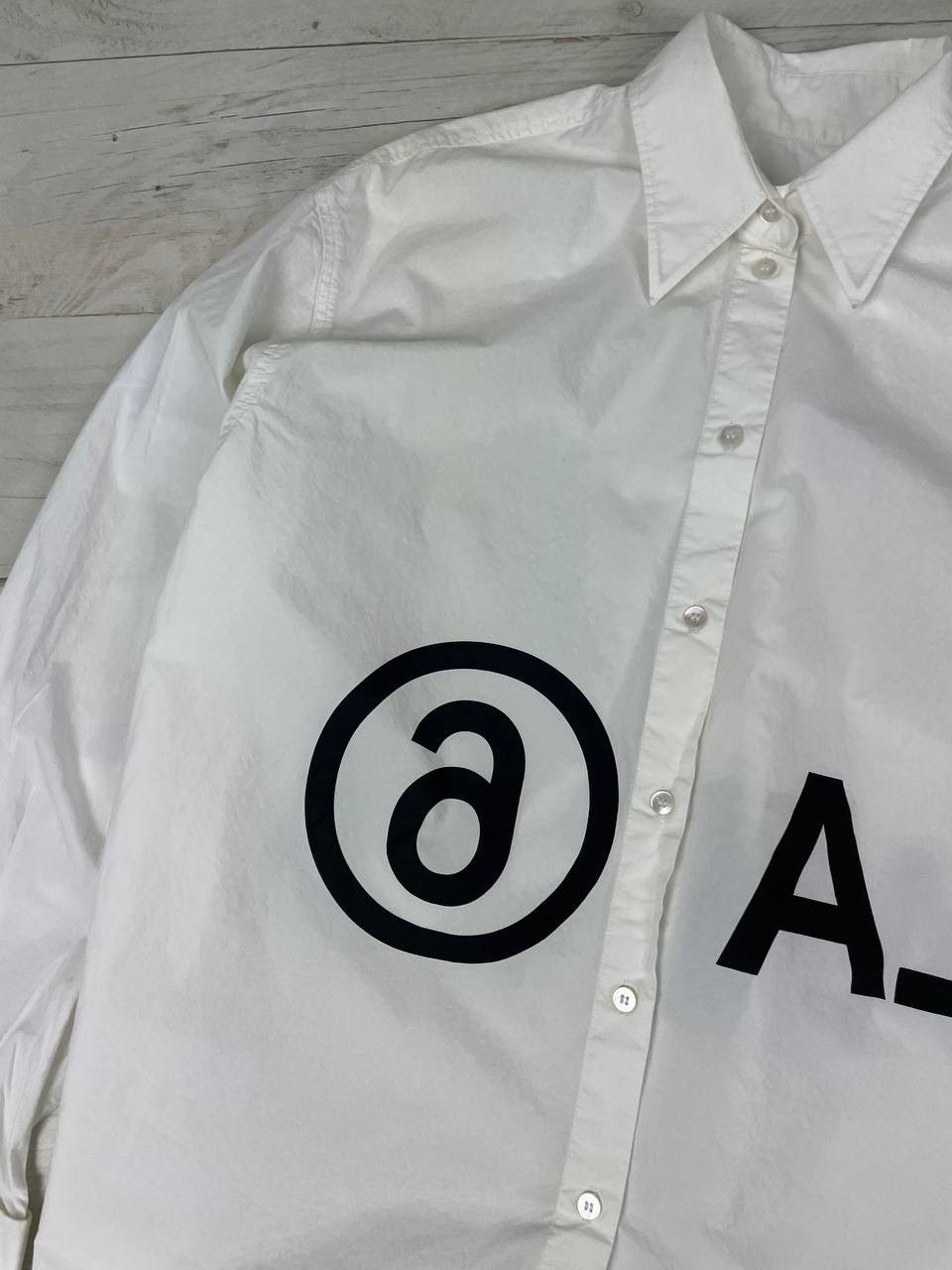 Maison Margiela Maison Margiela Big Logo Women’s Shirt Buttons Long Sleeve Size M / US 6-8 / IT 42-44 - 4 Thumbnail