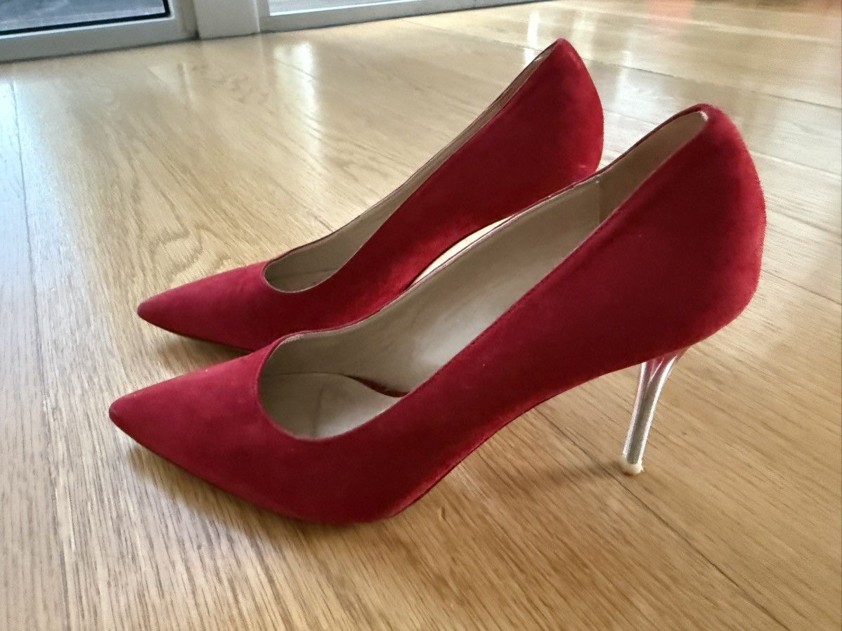 Scanlan Theodore Scanlon Theodore Red Suede Heels Size US 9 / IT 39 - 2 Thumbnail