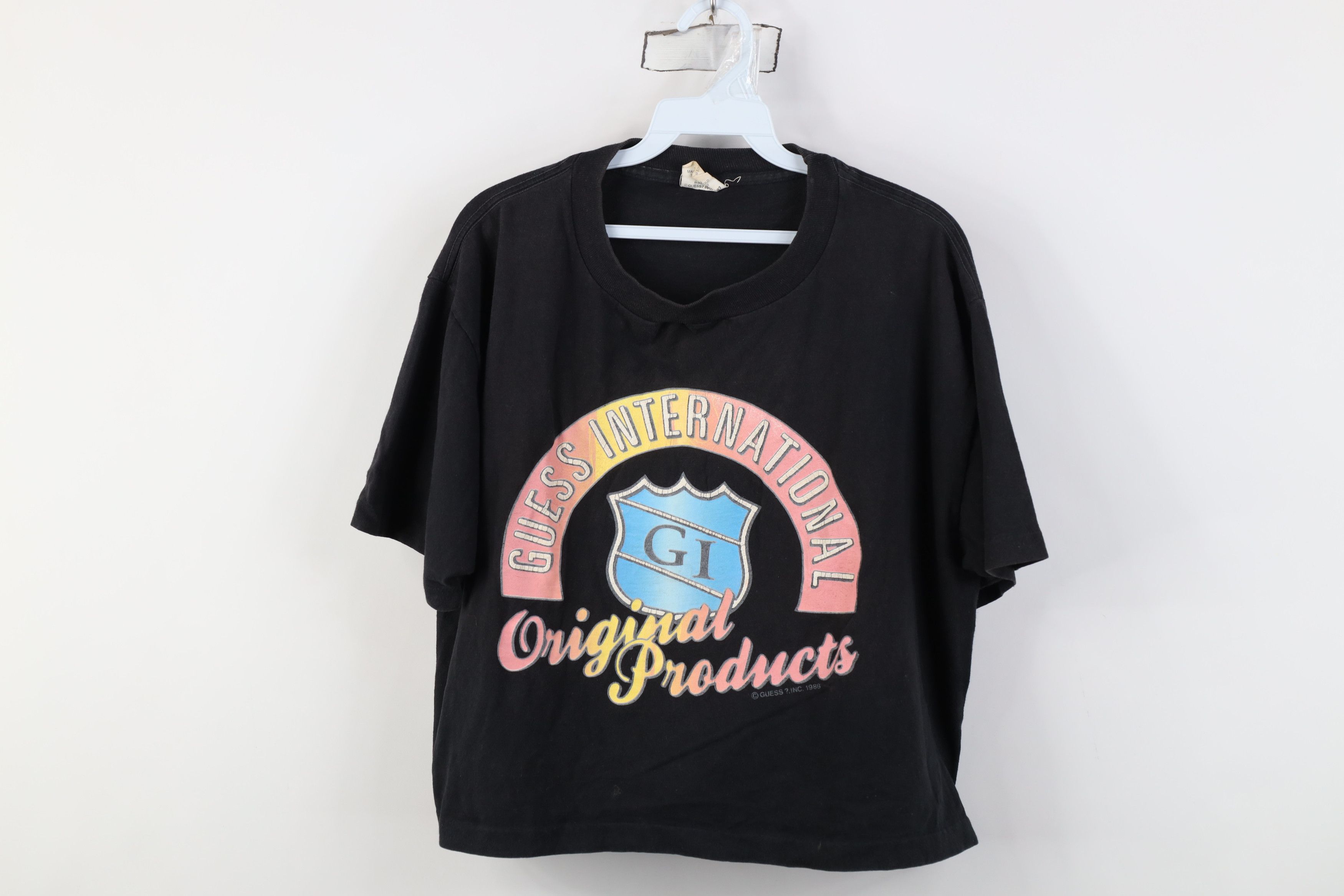 Guess Vintage 80s Guess Cropped Babydoll T-Shirt Black USA Size ONE SIZE - 1 Thumbnail