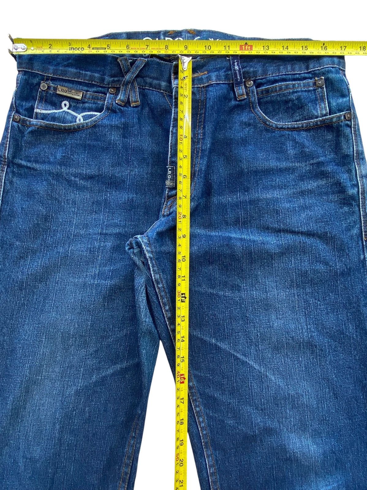 LRG LR Geans Blue Wash Style Straight Leg Jeans Size US 34 / EU 50 - 6 Thumbnail