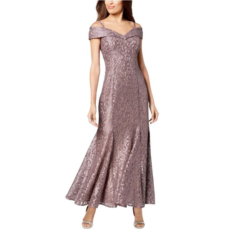 Other R & M Richards Lace Off The Shoulder Gown Dress Lavender Size S / US 4 / IT 40 - 2 Thumbnail
