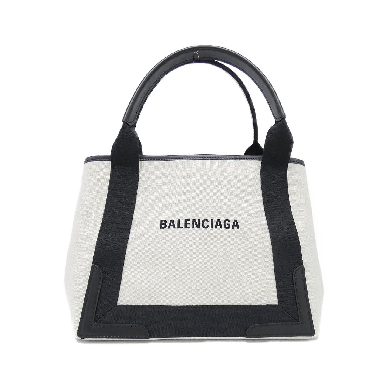 Balenciaga Balenciaga Balenciaga Navy Cabas Canvas Calf Bag Textile Tote Bag 3399332HH3N DUTY FREE for USA Size ONE SIZE - 1 Thumbnail