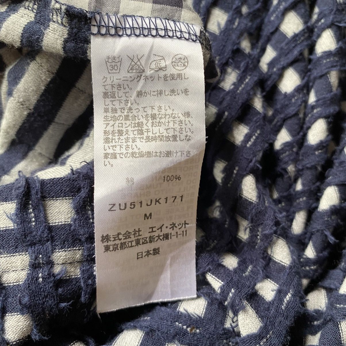 Zucca Zucca Navy Textured Grid Front Top with Sheer Back Panel Size M / US 6-8 / IT 42-44 - 14 Thumbnail