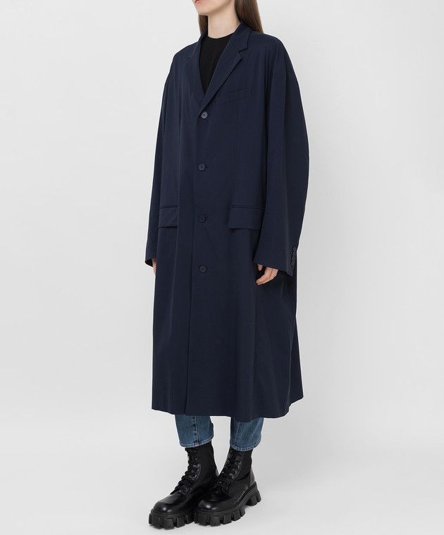 Balenciaga o1y0625 Coat in Midnight Blue Size XS / US 0-2 / IT 36-38 - 3 Thumbnail