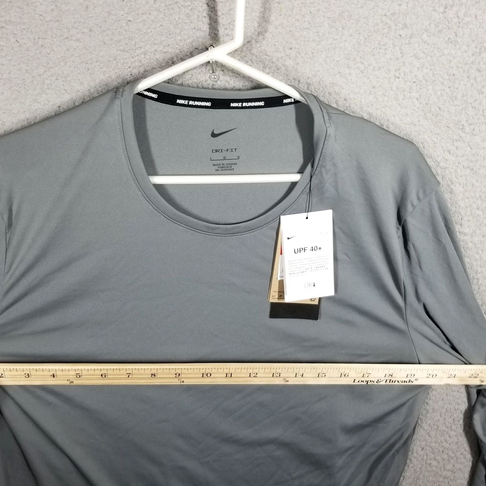 Nike Nike Dri-FIT Running Shirt Mens L Gray Long Sleeve UPF 40+ DD4576-084 Size US L / EU 52-54 / 3 - 6 Thumbnail