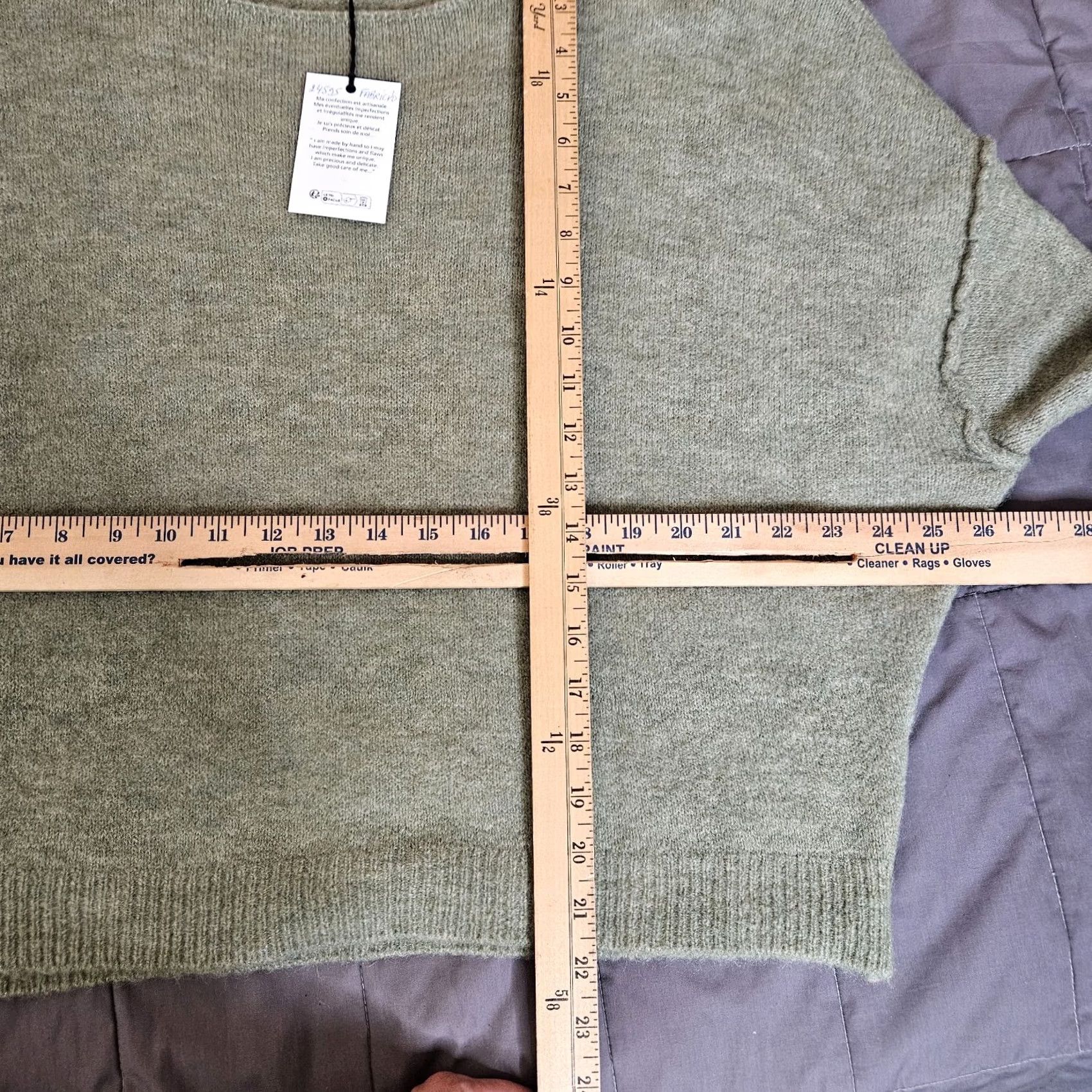 Vintage Nina Kendosa Paris Sweater Women Cropped Green Pullover L/XL New Size L / US 10 / IT 46 - 6 Thumbnail