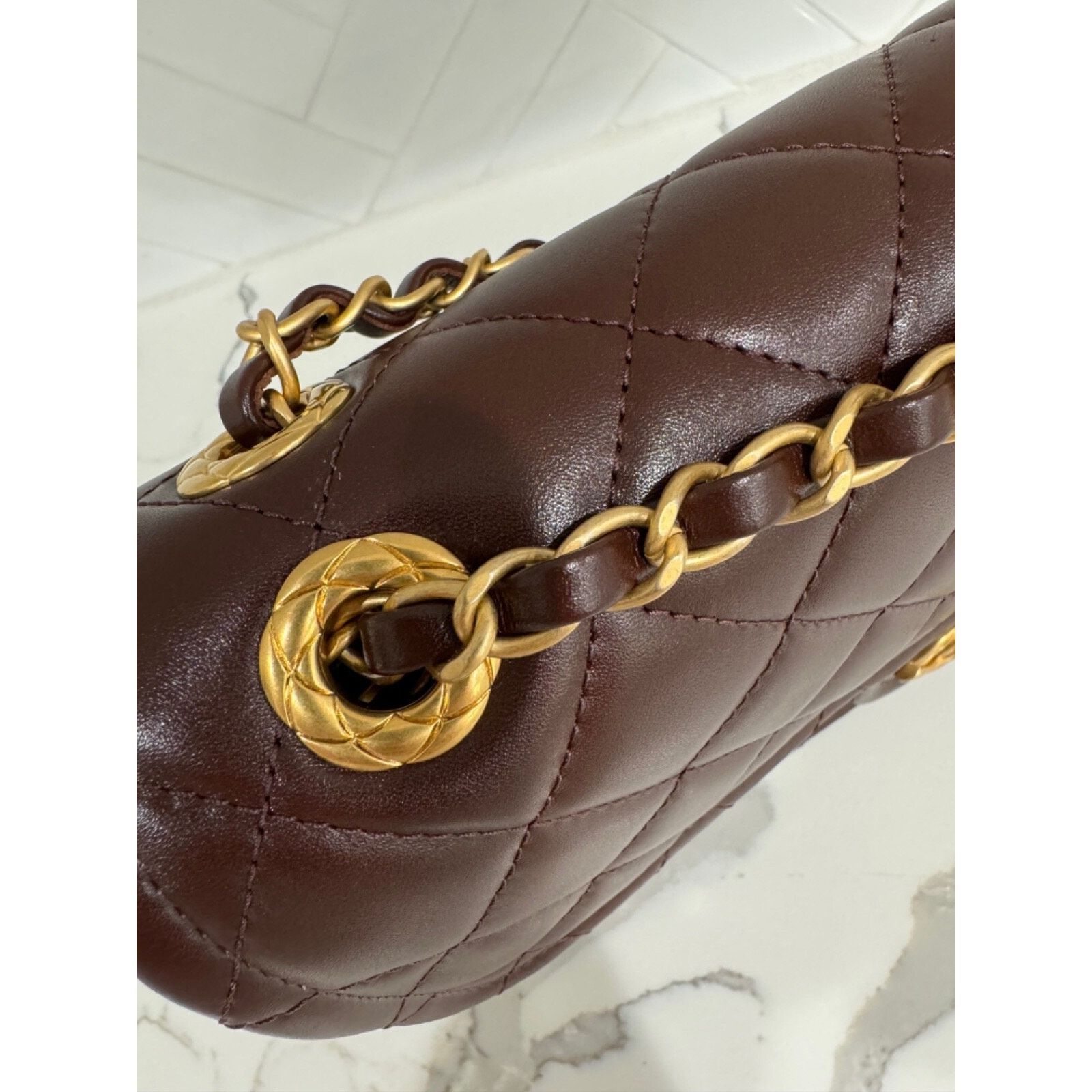Chanel Chanel Dark Brown Large CC Gold Classic Shoulder Bag Size ONE SIZE - 13 Thumbnail