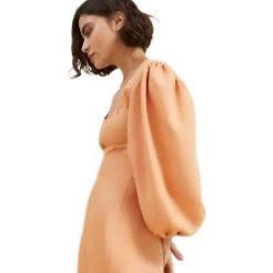 Loeffler Randall NWT Loeffler Randall Carmina Curve Seam Puff Sleeve Dress Cipria Peach Size 4 (037) Size S / US 4 / IT 40 - 2 Thumbnail