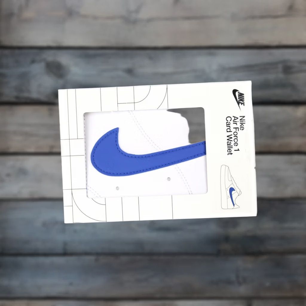 Nike Nike Air Force 1 Card Wallet Iconic 1982 One Sleeve Three Card Slots White Blue Mens Wallet Size ONE SIZE - 1 Thumbnail