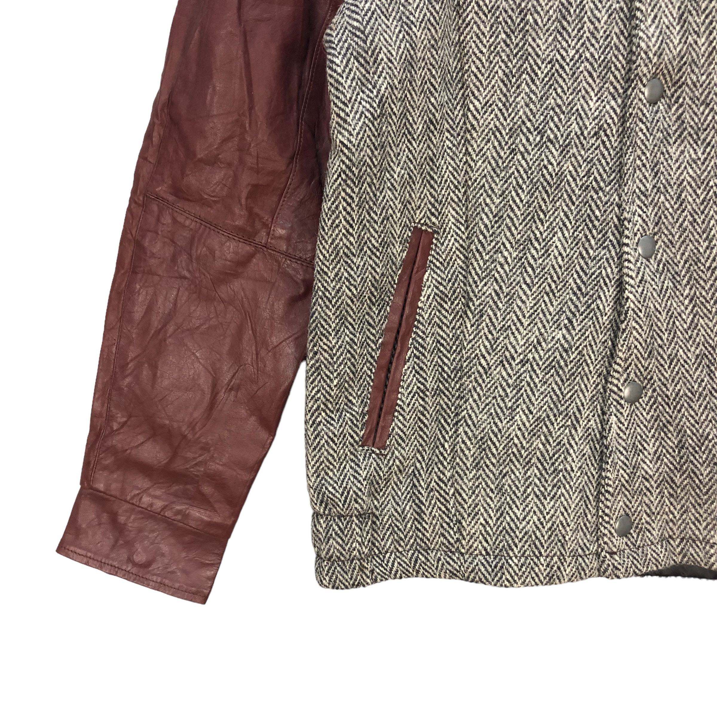 Harris Tweed HARRIS TWEED WOOL LEATHER HYBRID BOMBER JACKET #7360-134 Size US S / EU 44-46 / 1 - 4 Thumbnail