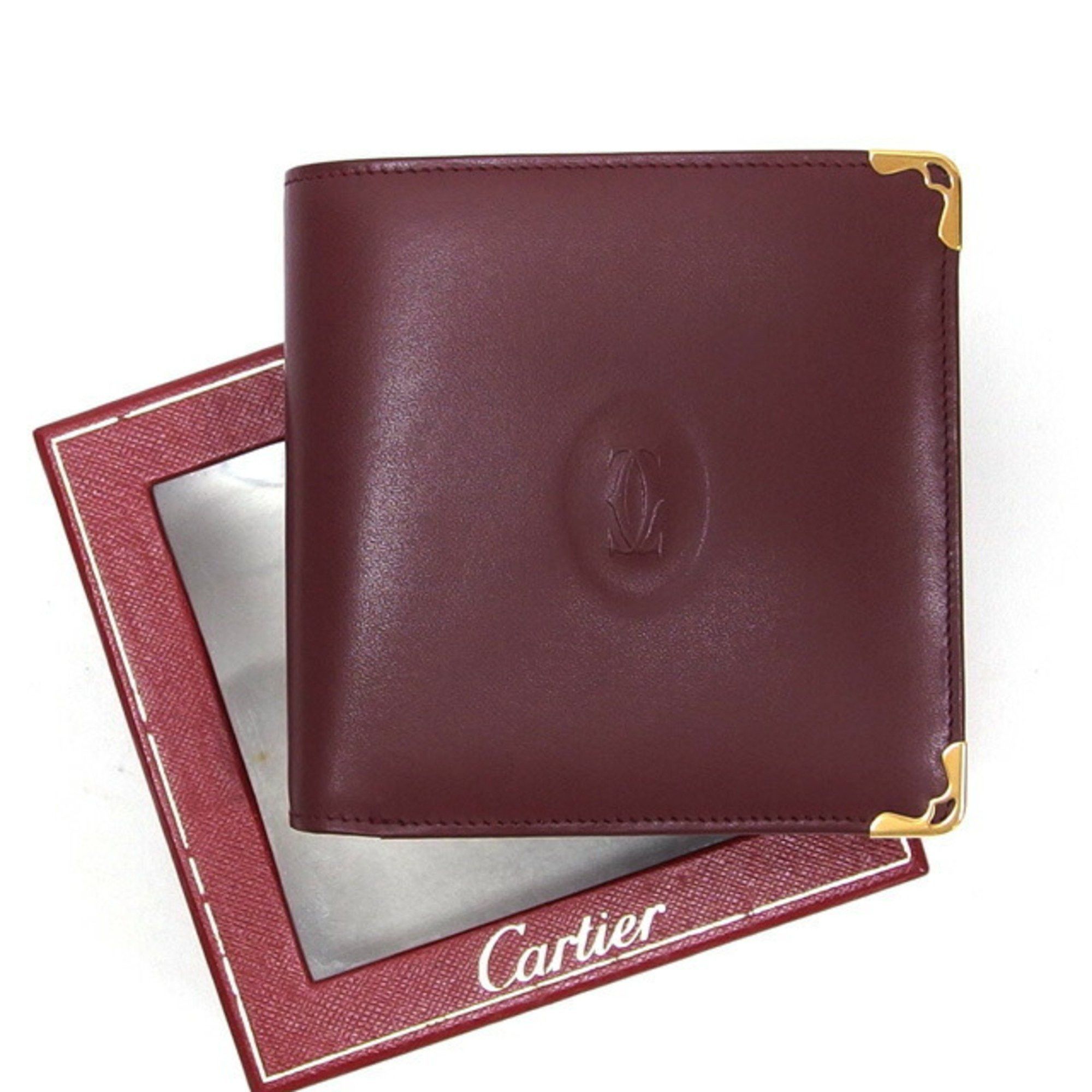 image of Cartier Must De Line Bi-Fold Wallet Bordeaux, Women's
