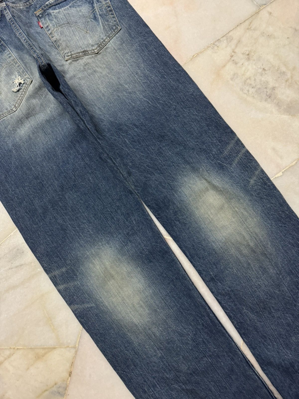 Levi's 💥BUTTON-FLY💥90's LEVI'S 501 GRUNGE HONEYCOMB DISTRESS BAGGY Size US 35 - 21 Thumbnail