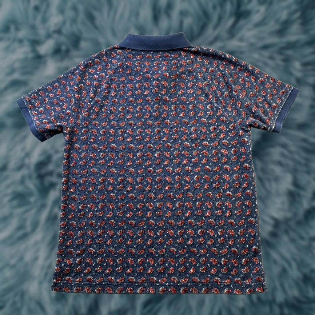 J.Crew J. Crew Polo Shirt Mens Medium Blue Terry Cloth Beach Pool Towel Cotton Paisley Size US M / EU 48-50 / 2 - 1 Thumbnail
