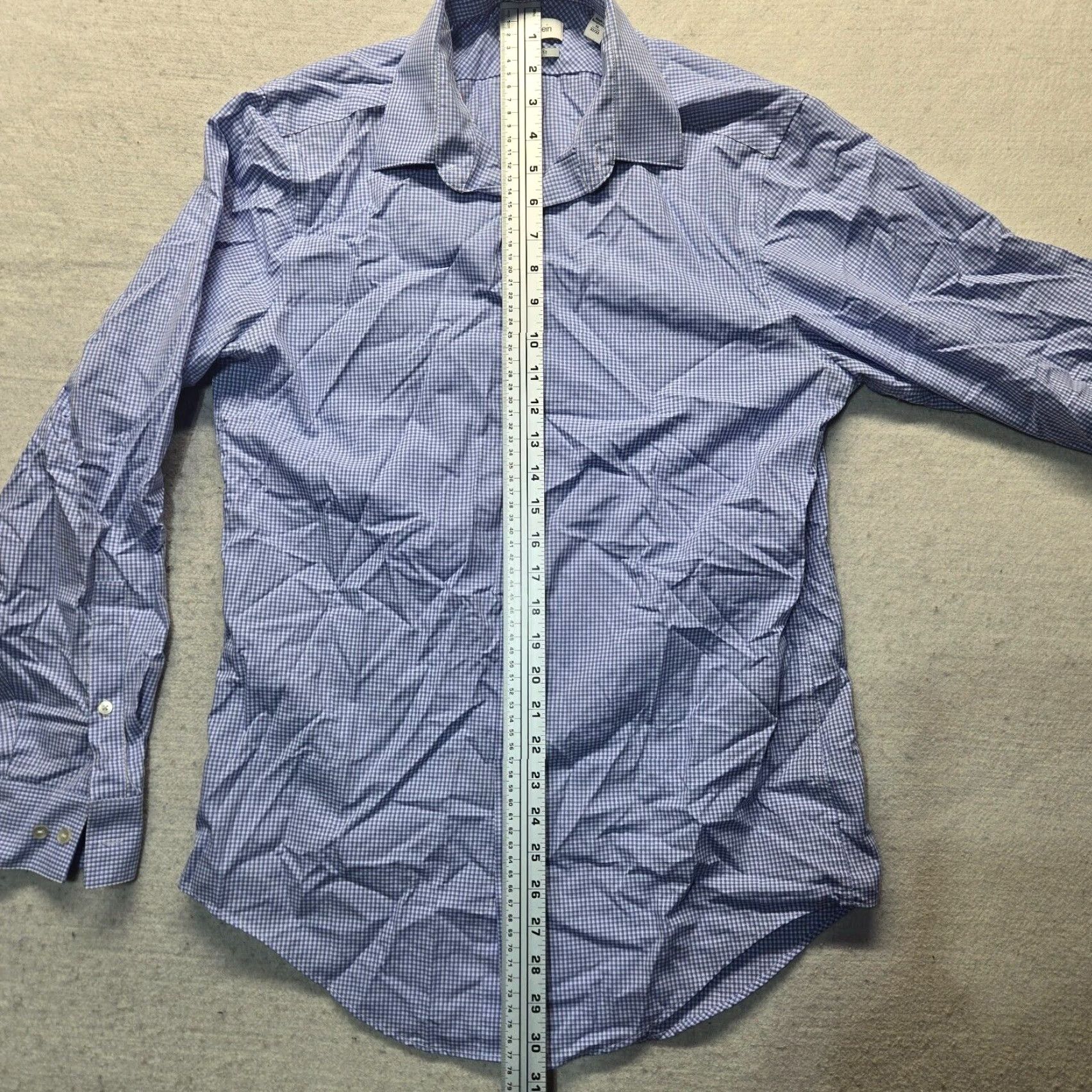 Ralph Lauren VINTAGE Ralph Lauren Men Dress Shirt Long Sleeve Non-Iron Blue Checkered Slim Fit 15 32/33 Size 40R - 5 Thumbnail