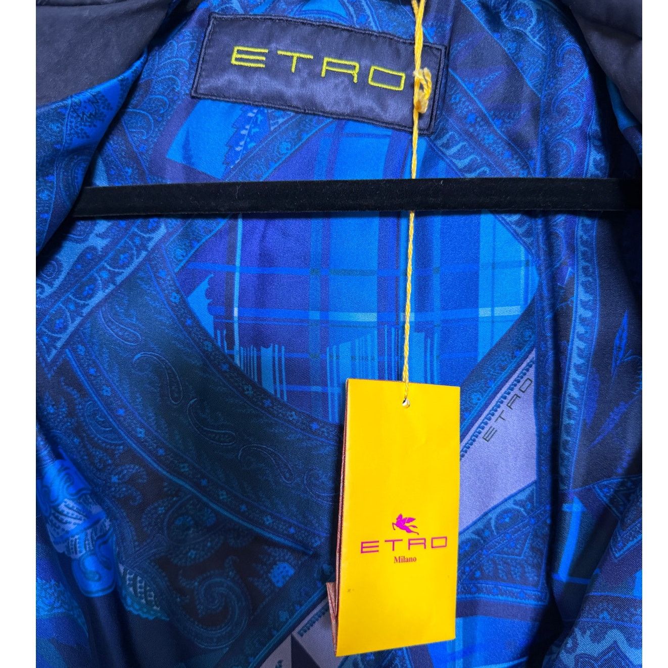 Etro Etro NWT Chrore Jacket Blue Utility with Lambskin Collar Size US L / EU 52-54 / 3 - 3 Thumbnail