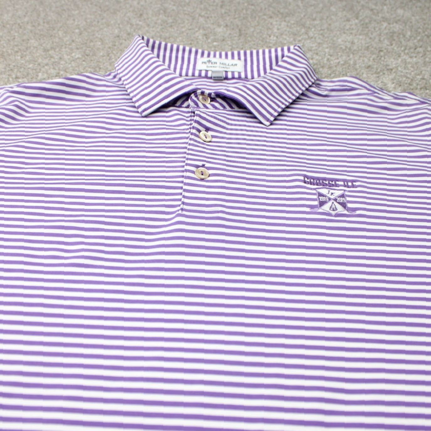 Peter Millar Peter Millar Polo Shirt Mens XL Purple/White Summer Comfort Polyester Stretch S/S Shirt/ polo Size US XL / EU 56 / 4 - 4 Thumbnail