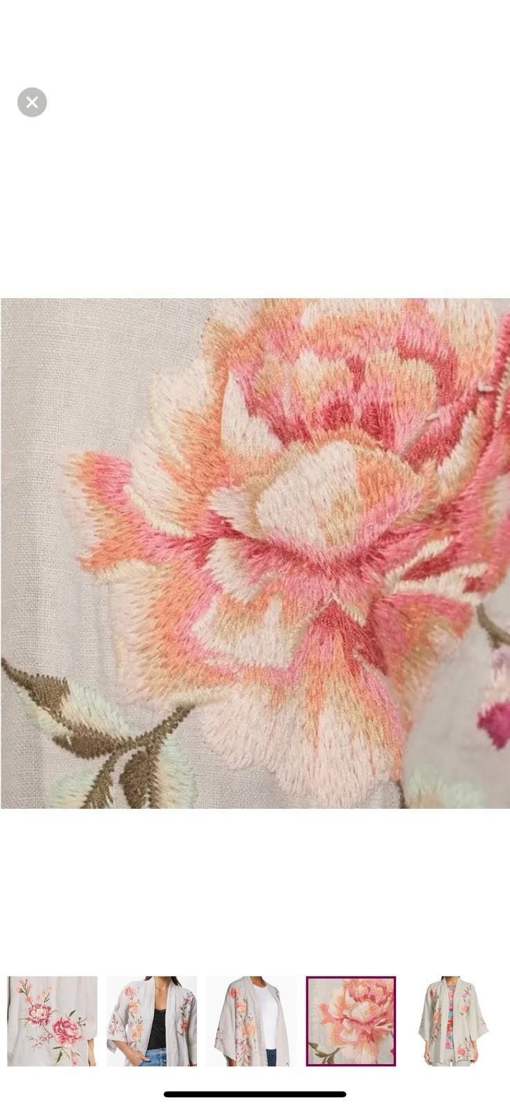 Johnny Was NEW Johnny Was XL 1X Linen Embroidered Kimono Cardigan Wrap Size XL / US 12-14 / IT 48-50 - 12 Thumbnail