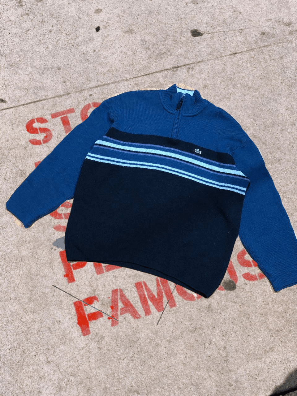 Lacoste Vintage 90’s Lacoste Striped KNIT Sweater Size US XXL / EU 58 / 5 - 1 Thumbnail