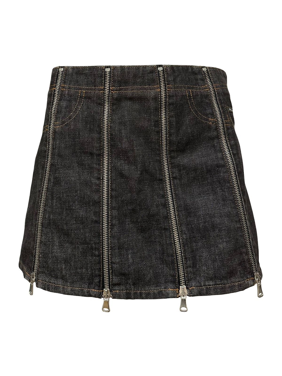 D&G Spring Summer 2003 Zipper Panel Denim Mini Skirt