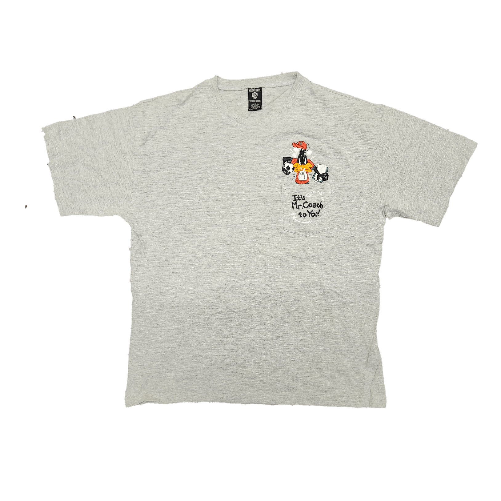 Vintage × Warner Bros 1998 Warner Bros Daffy Duck "Its Mr. Coach to You" T-Shirt Size US L / EU 52-54 / 3 - 1 Thumbnail