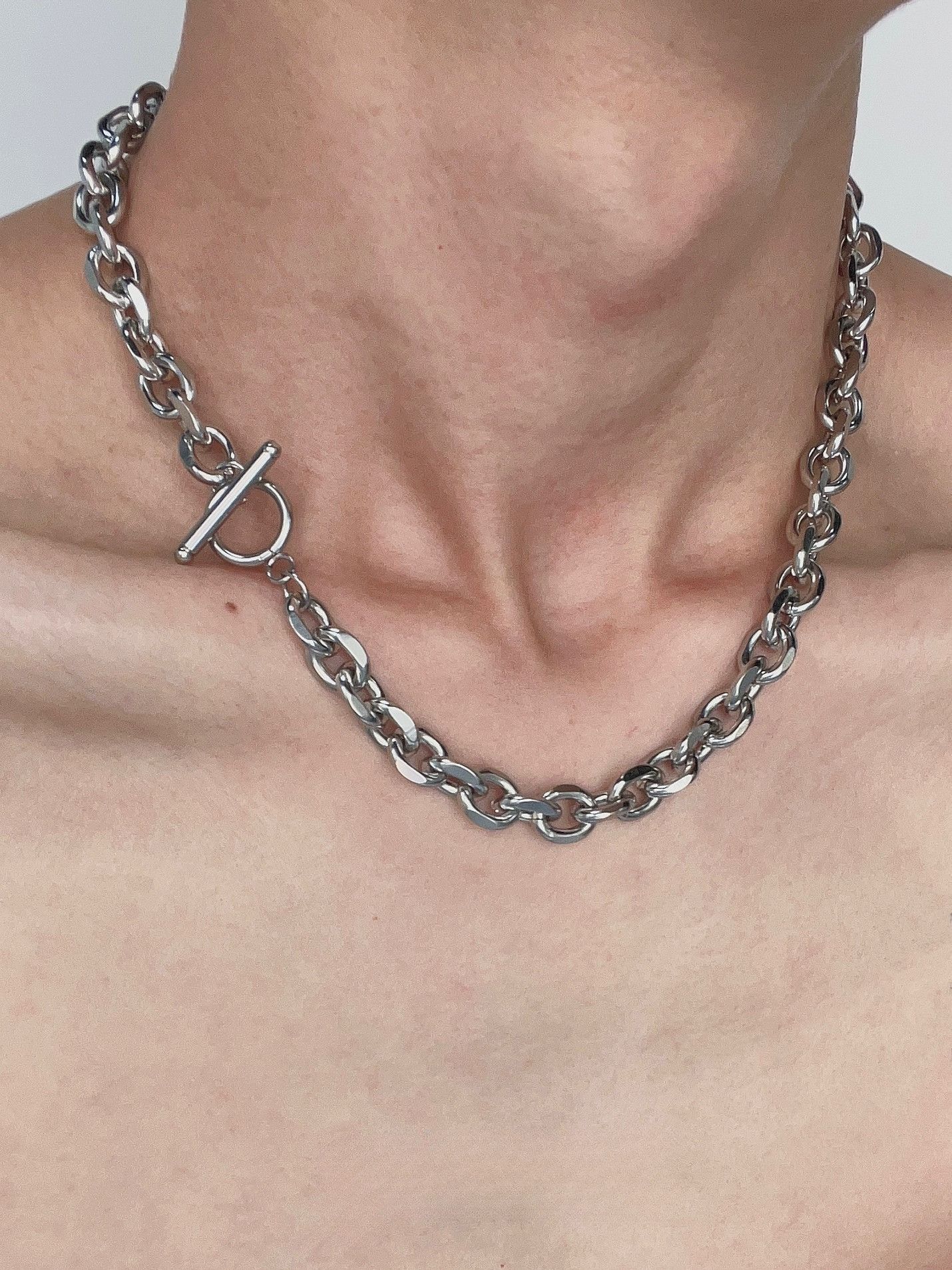 Jewelry × Vintage Simple silver men's titanium steel necklace Size ONE SIZE - 3 Thumbnail