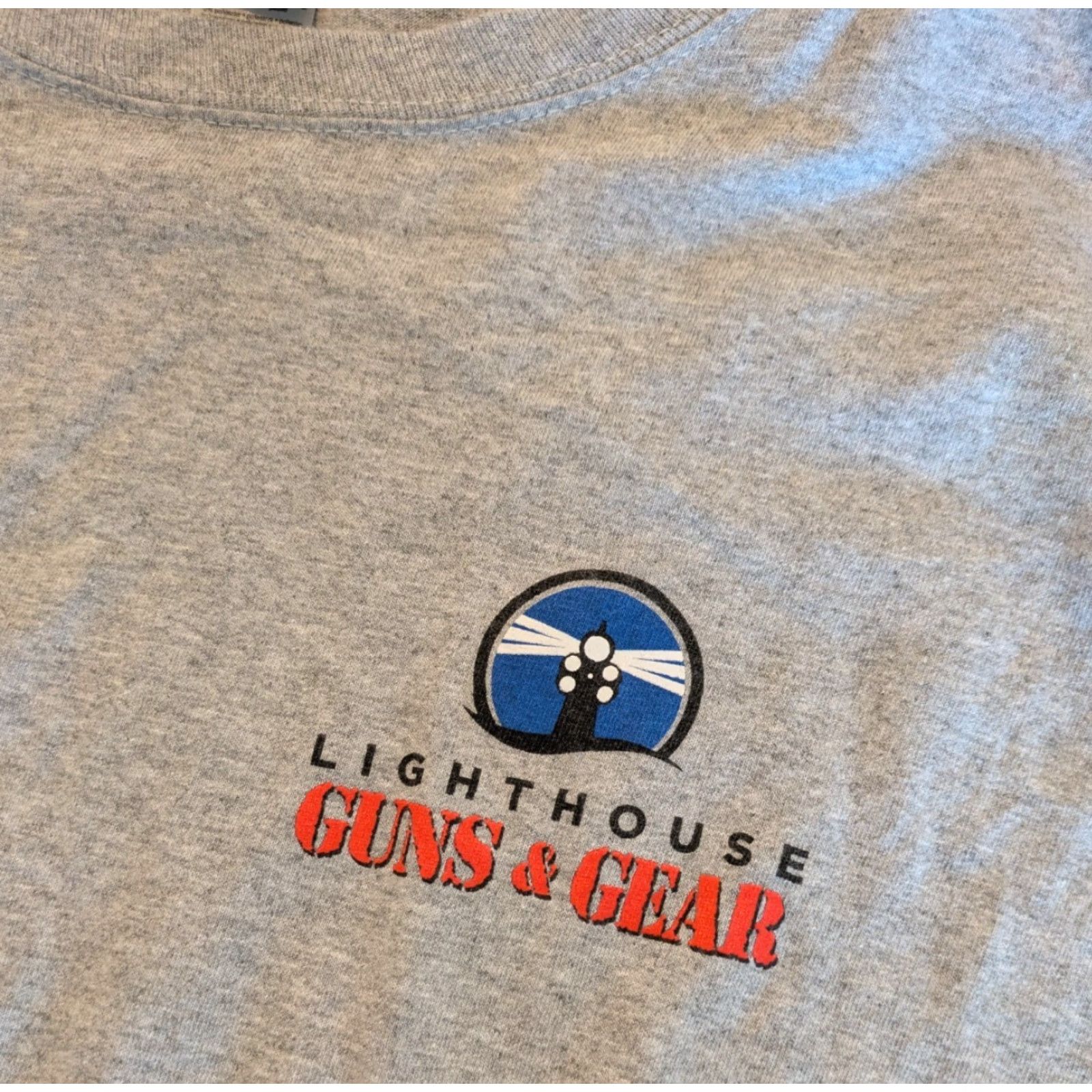Gildan Lighthouse Guns & Gear T Shirt Long Sleeve 3XL Green Men Crew Neck Cotton Blend Size US XXL / EU 58 / 5 - 2 Thumbnail
