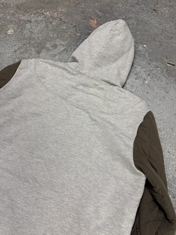Dries Van Noten × Vintage Dries Van Noten Grey Hybrid Puffer Sleeves Zip-up Sweater Jacket Size US L / EU 52-54 / 3 - 12 Thumbnail