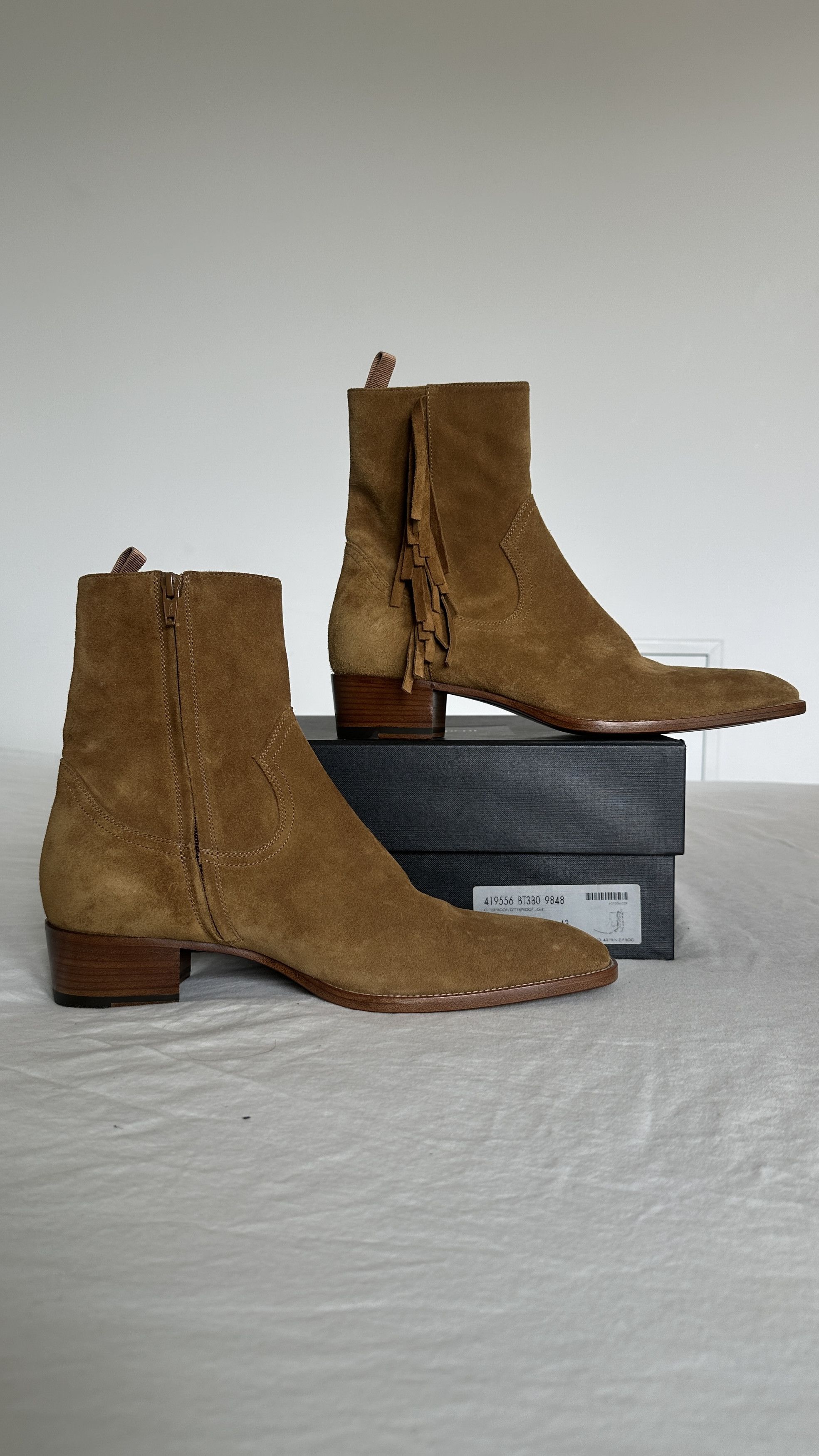Saint Laurent Paris SLP Fringe Boots Size US 10 / EU 43 - 4 Thumbnail
