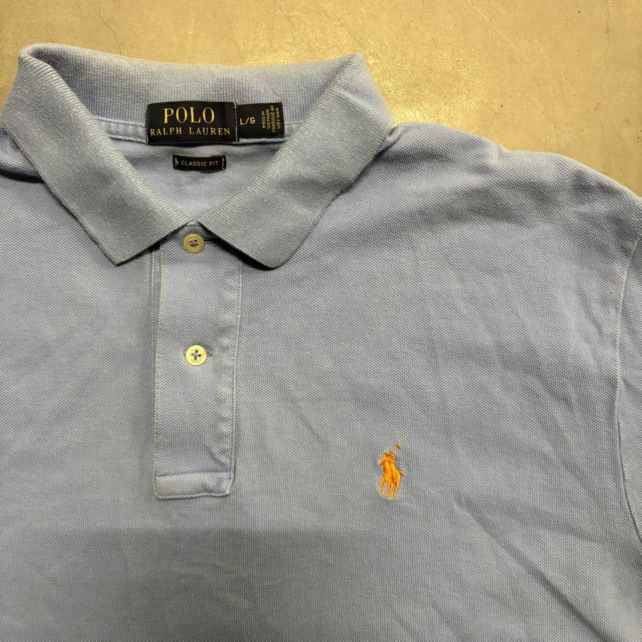 Polo Ralph Lauren Crazy Vintage Y2K/2000s Baby Blue Polo Ralph Lauren Orange Logo Polo Shirt! Size US L / EU 52-54 / 3 - 2 Thumbnail
