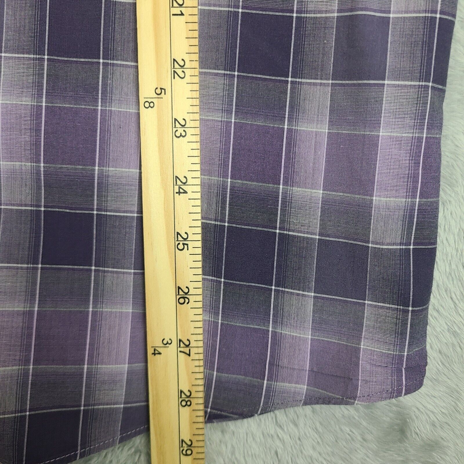Alan Flusser Alan Flusser Mens Medium Purple Plaid Long Sleeve Button Up Size US M / EU 48-50 / 2 - 3 Thumbnail