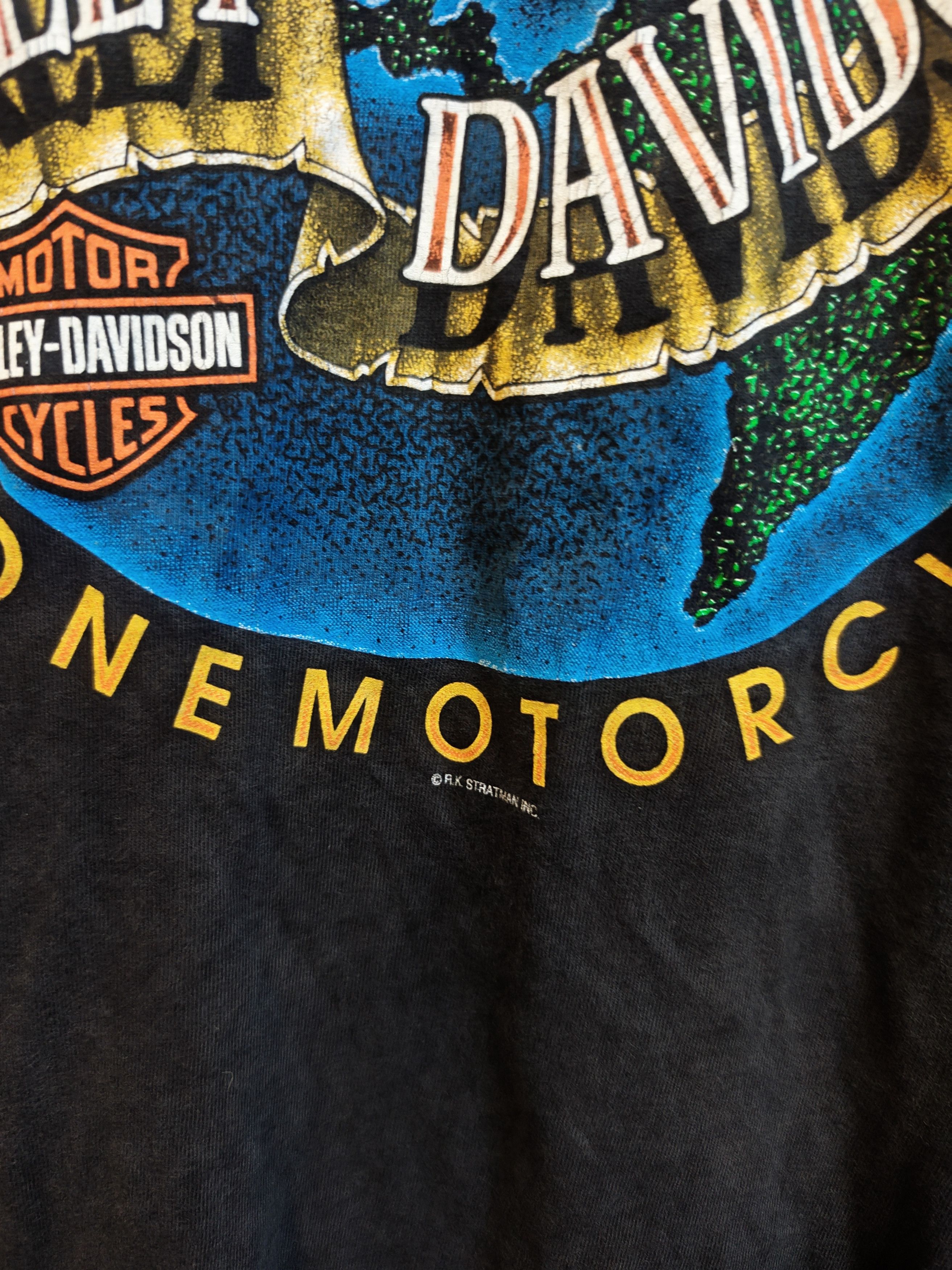 Harley Davidson vintage 90s t shirt one world harley davidson made in usa Size US M / EU 48-50 / 2 - 3 Thumbnail