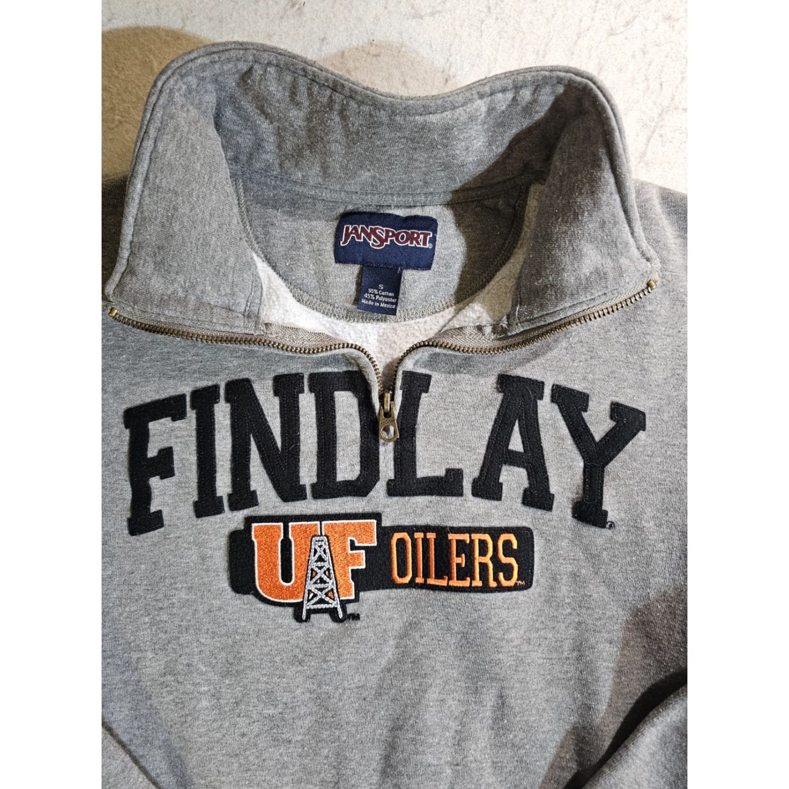 Jansport Jansport University of Findlay Oilers Gray 1/4 Zip Pullover Sweatshirt Adult Small Size Regular Mens Logo College Size US S / EU 44-46 / 1 - 5 Thumbnail