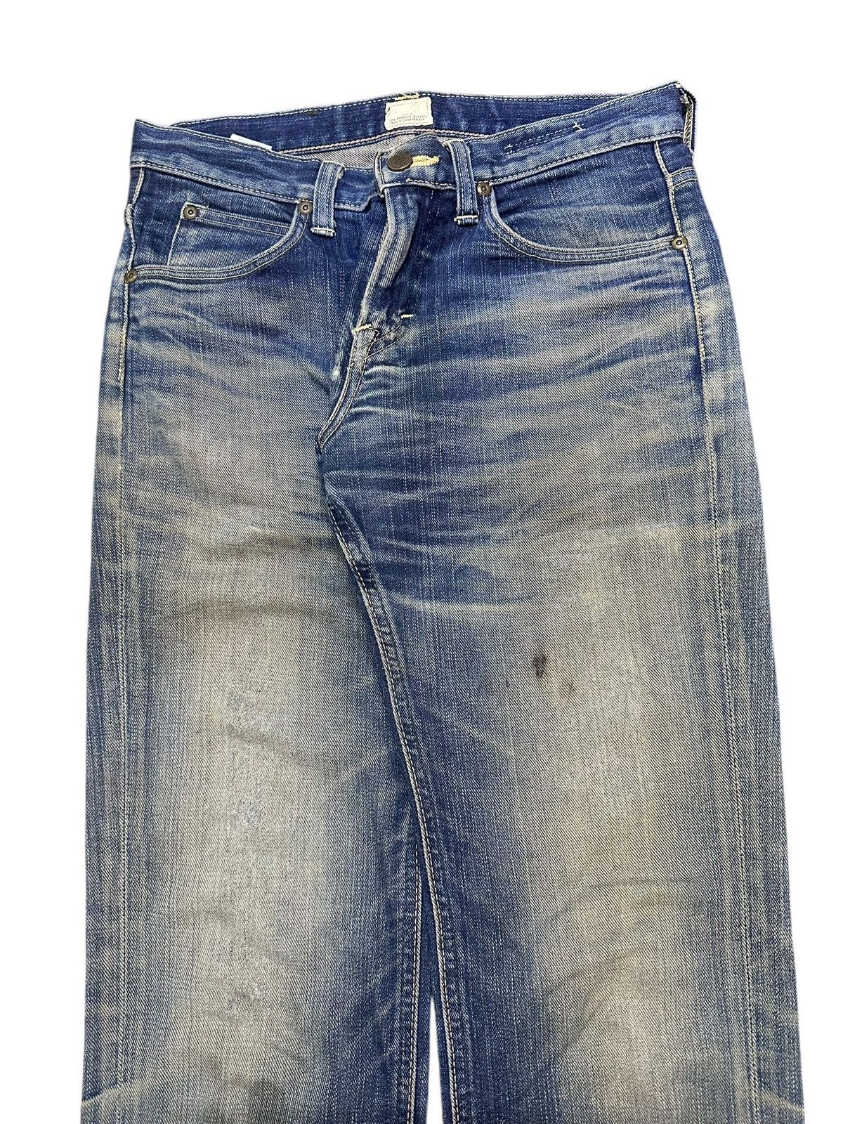 Japanese Brand Lee 101 Vintage Distressed Loose Jeans Striked and Faded Size US 30 / EU 46 - 3 Thumbnail