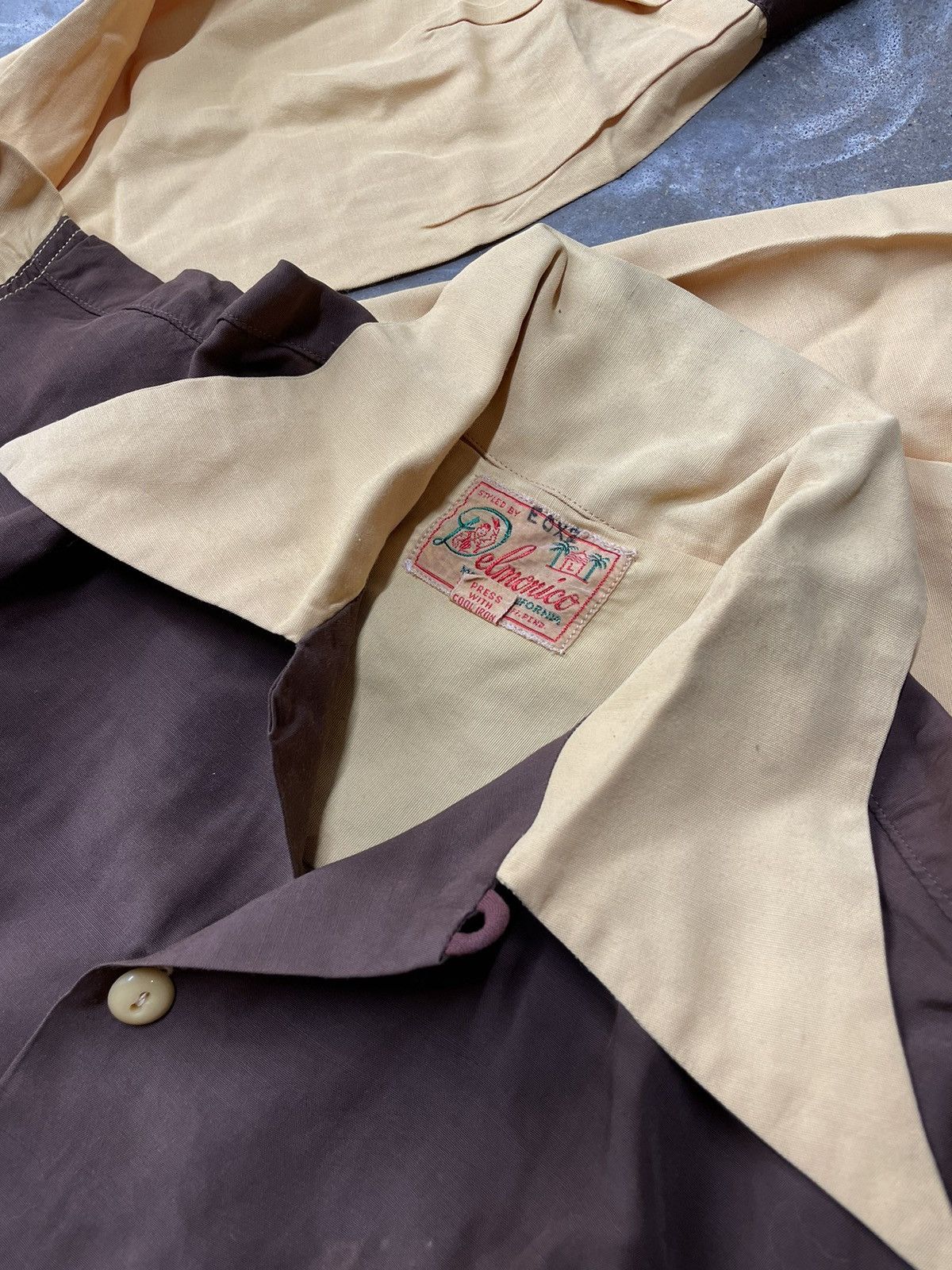 Vintage 40’s Loop Collar Gabardine Delmonico Western Shirt Size US XL / EU 56 / 4 - 3 Thumbnail