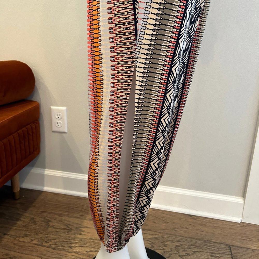 Designer BCBGeneration Tribal/Aztec Print Multicolor Stretch Jumpsuit Size 32" / US 10 / IT 46 - 6 Thumbnail