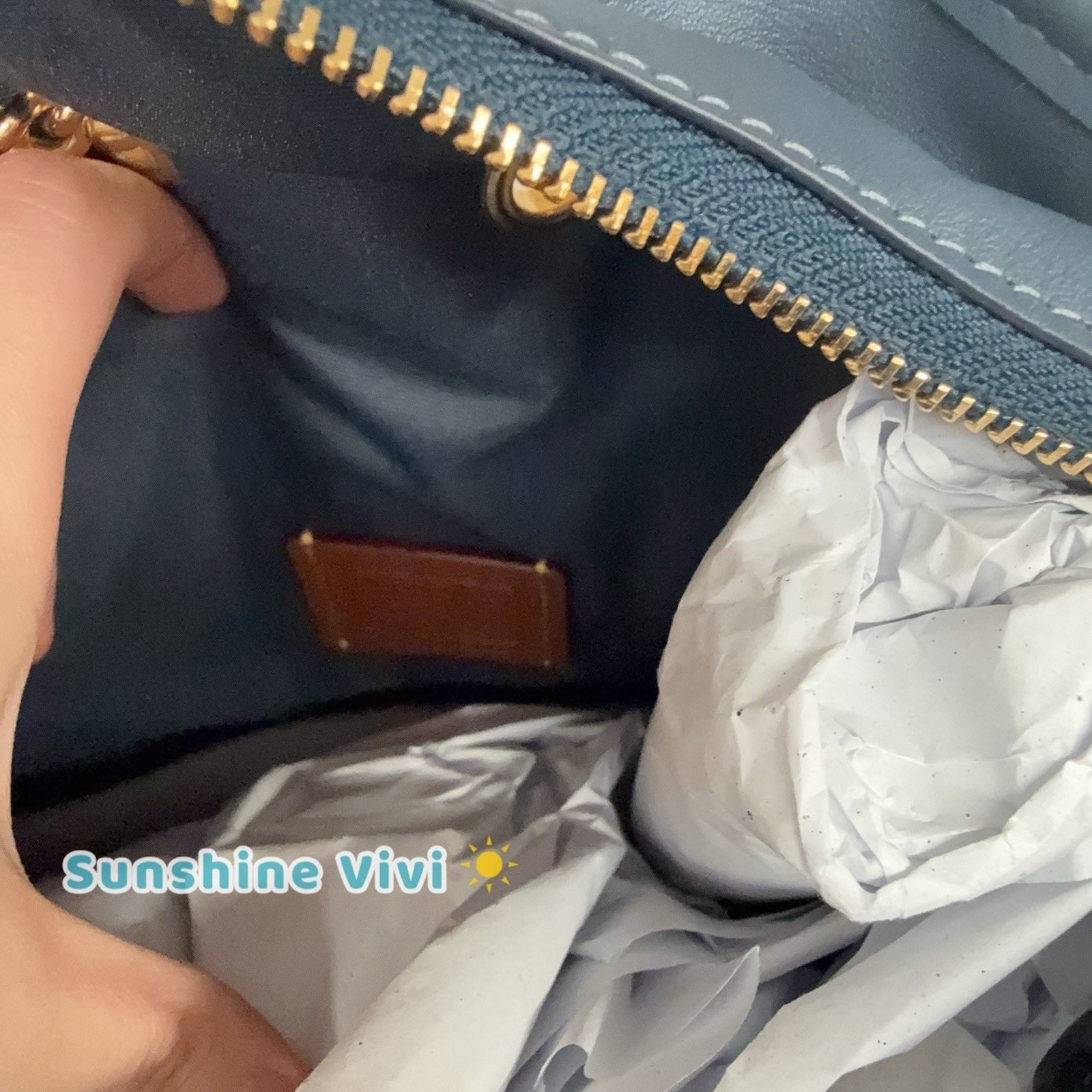 Coach NWT Coach Evelyn Shoulder Bag Quilting CDC02 Indigo Size ONE SIZE - 8 Thumbnail