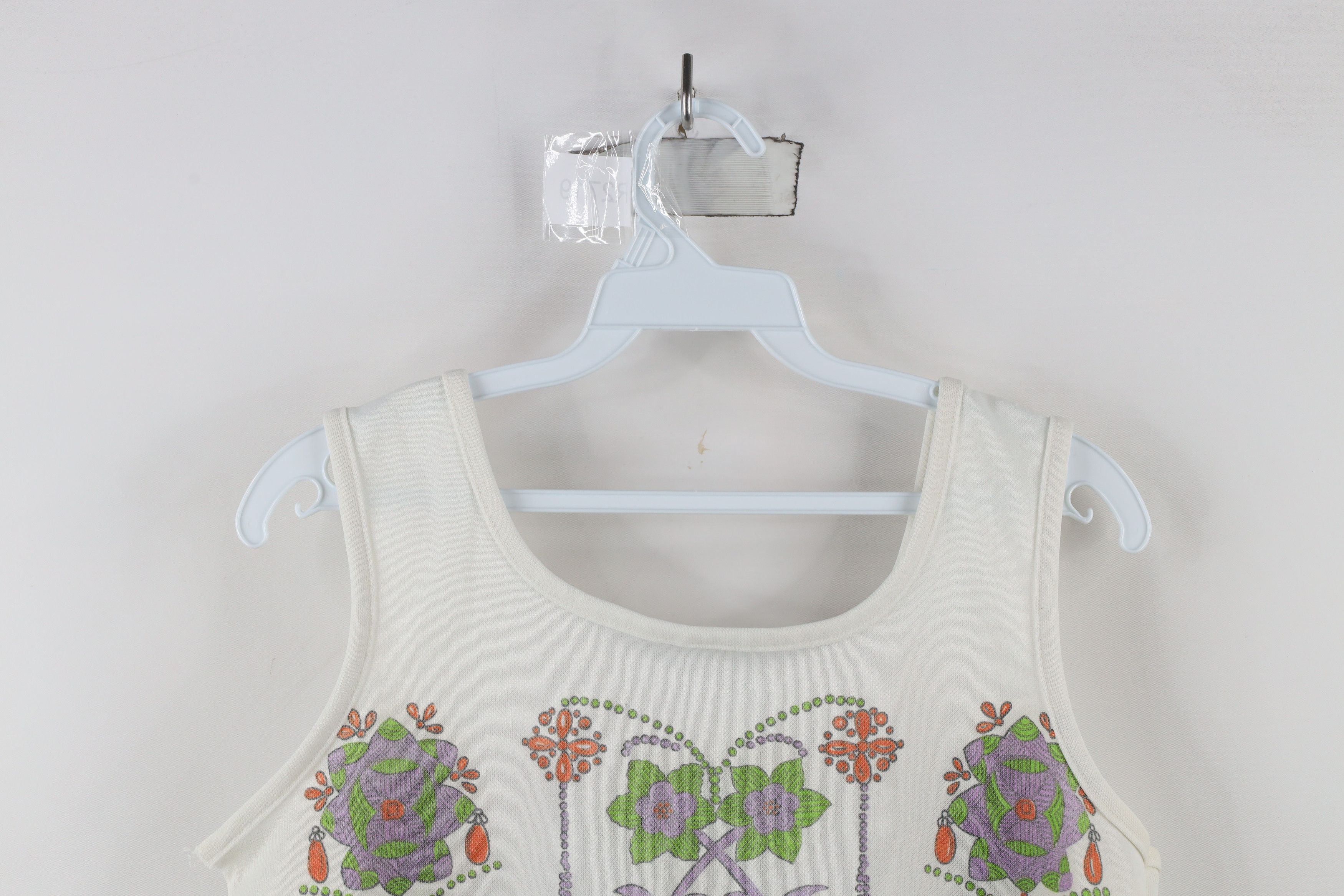 Vintage Vintage 60s 70s Mid Century Modern MCM Flower Knit Tank Top Size M / US 6-8 / IT 42-44 - 11 Thumbnail
