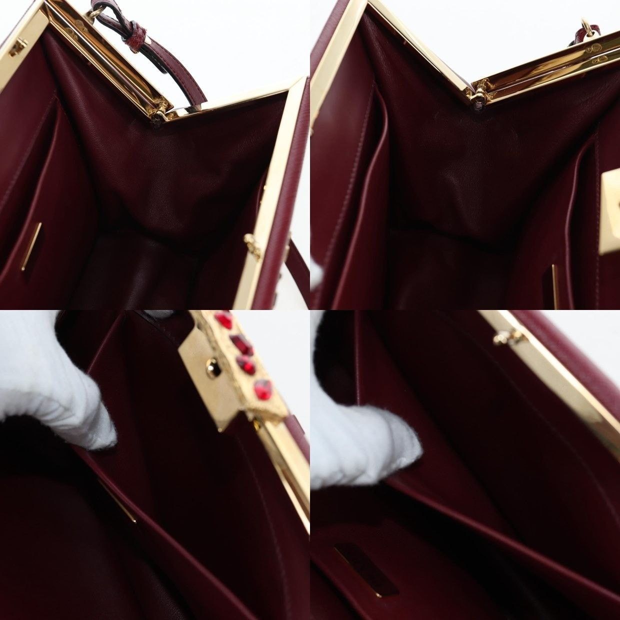 Prada Prada Saffiano Galleria Shoulder Bag Burgundy Size ONE SIZE - 14 Thumbnail