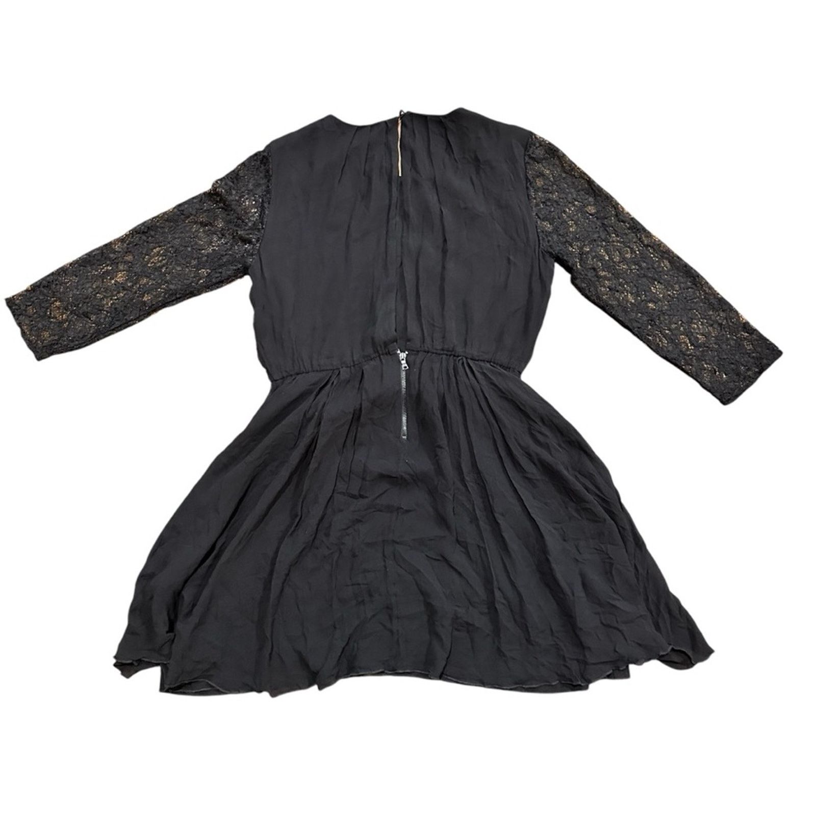 Alice + Olivia Alice & Olivia Conan Silk Lace Sleeve Dress - Size M - Black Size M / US 6-8 / IT 42-44 - 7 Thumbnail